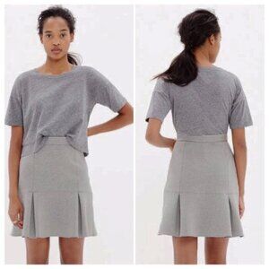 NEW Madewell Gray Grey Jersey Bonded Scuba Pleated Ruffle Skirt 4